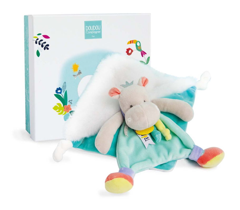 tropicool hippo baby comforter green white 